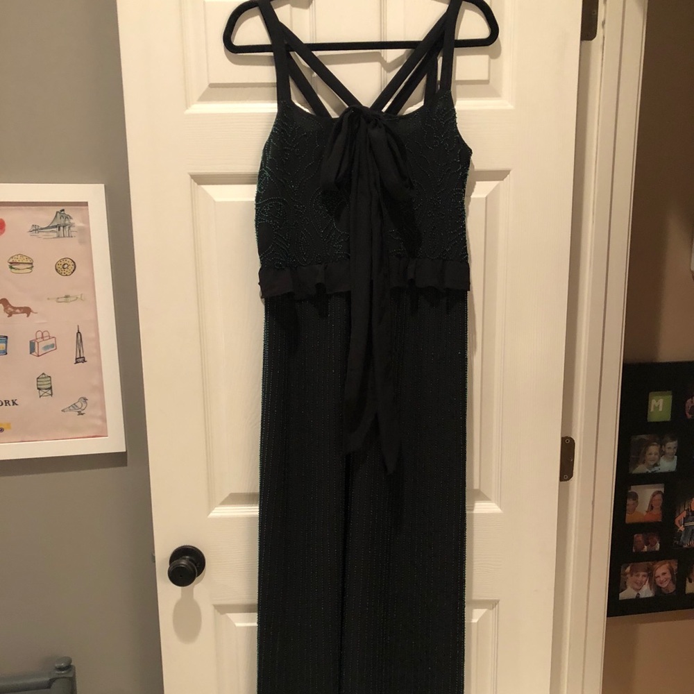 Black Gown with Green Beading